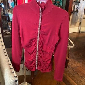 cache fancy turtleneck zip up